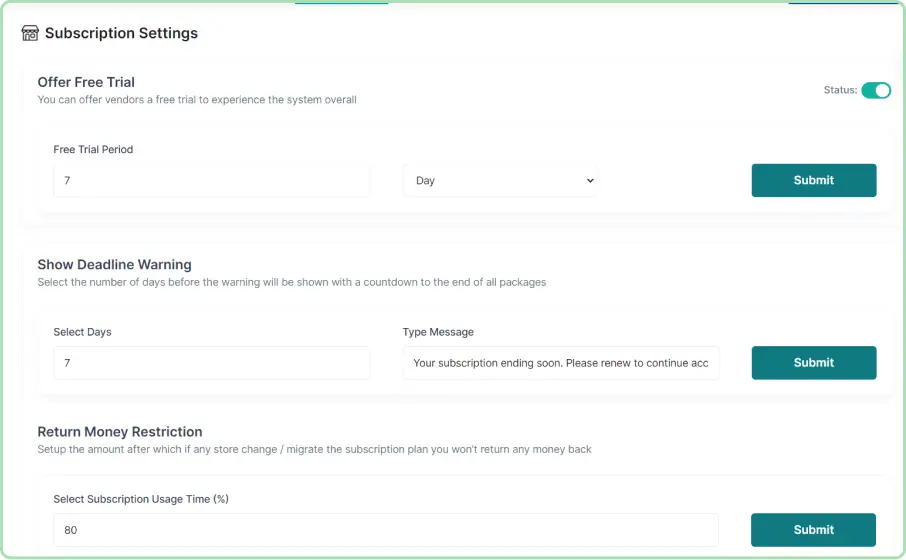 4-subscription settings