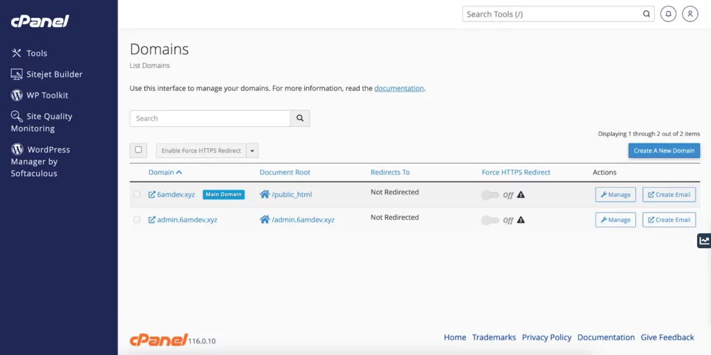 6amMart Doc Admin Application Domain Configuration SS