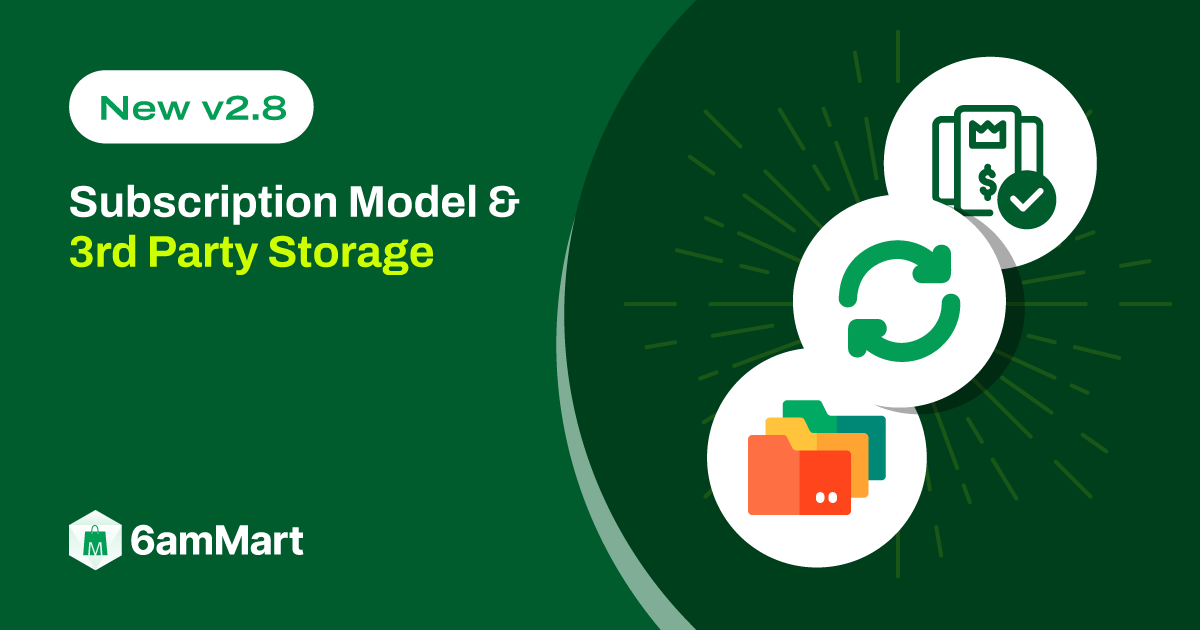 6ammart v2.8 subscription model and 3rd party storage