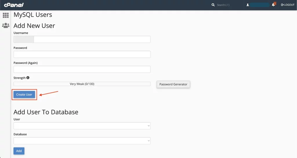 6amMart Doc Admin Application Create User For Database SS
