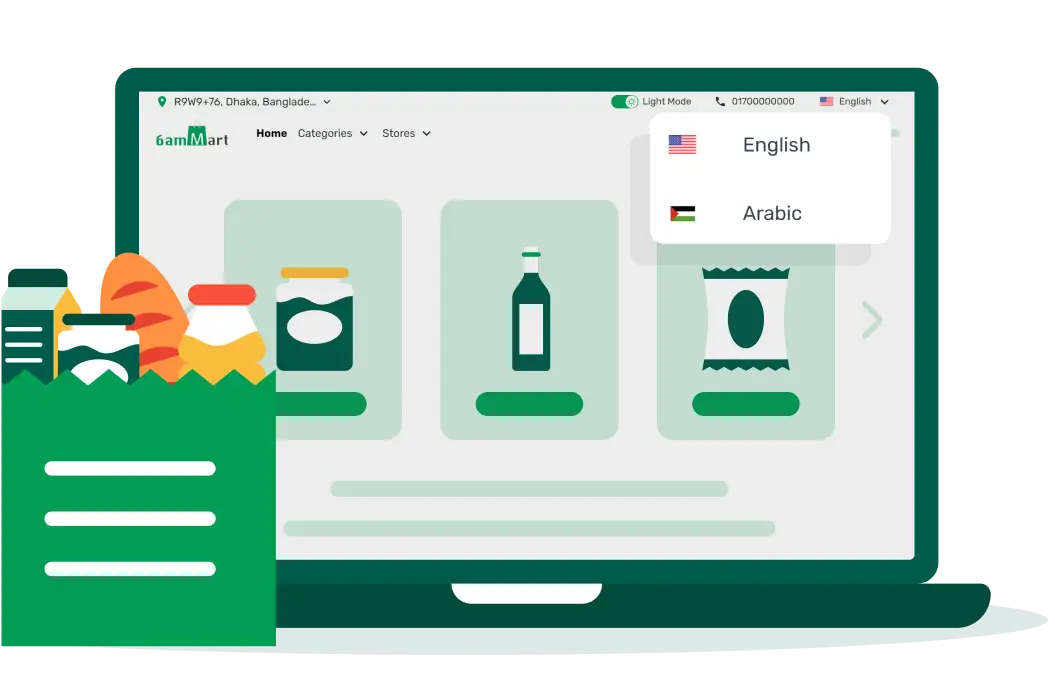 6amMart Multi-language Supported Grocery Platform
